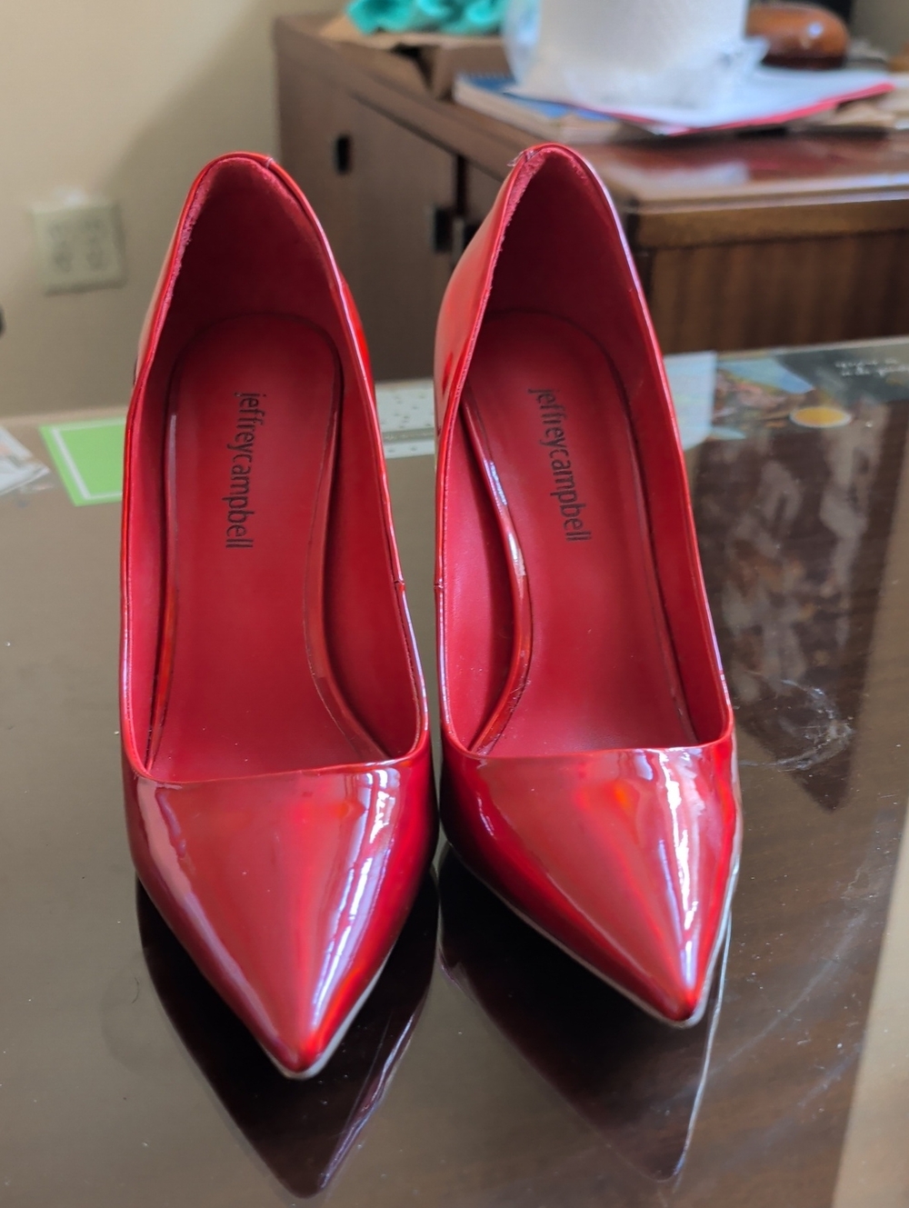 Jeffrey Campbell Red Patent Pointed-Toe Pumps